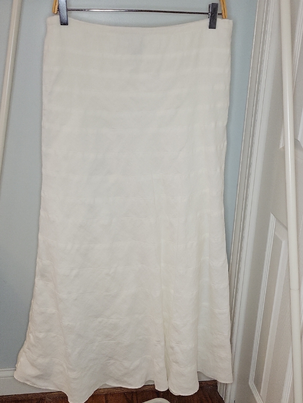 Soft Surroundings White Linen Maxi Skirt In Soft A-Line Silhouette Size Medium